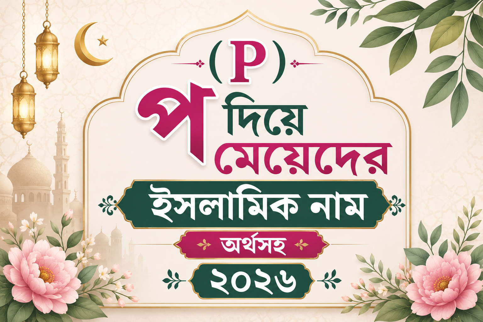 (P) প দিয়ে মেয়েদের ইসলামিক নাম অর্থসহ ২০২৬