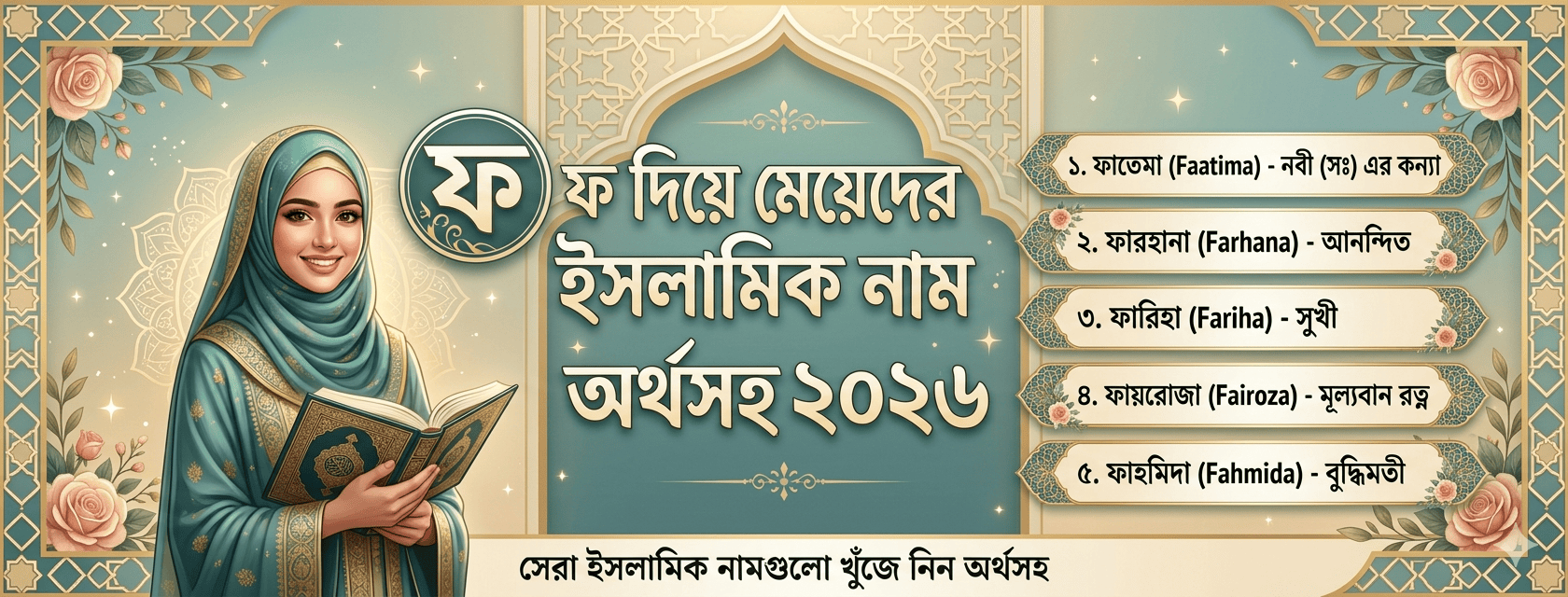 (F) ফ দিয়ে মেয়েদের ইসলামিক নাম অর্থসহ ২০২৬