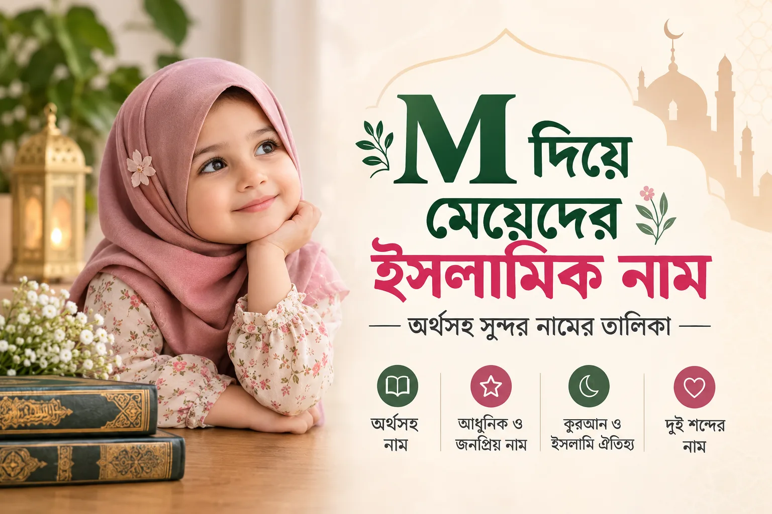 M দিয়ে মেয়েদের ইসলামিক নাম | অর্থসহ তালিকা